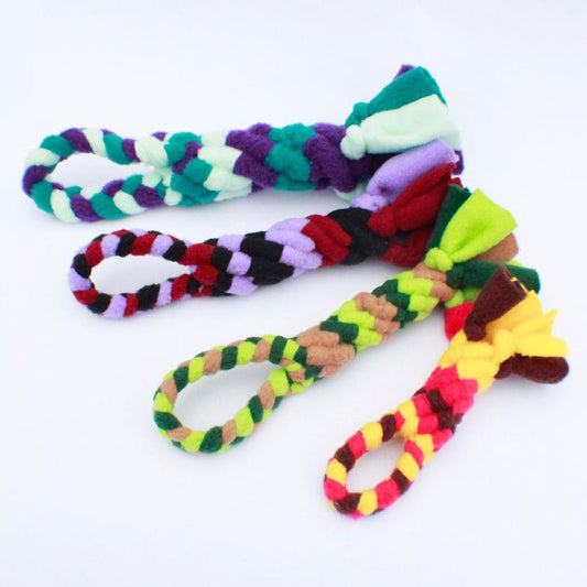 Spiral Tug Toy - Upcycled Fleece Material - Handcrafted for Dogs - Made in the USA