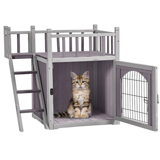 Aivituvin-Air08-B Outdoor Dog/Cat House, Indoor Cat House (Litter Box and Bed Allowed)